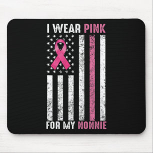 Ik Draag roze voor mijn nonnie roze borstkanker be Muismat