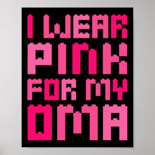 Ik Draag roze voor mijn oma Block Building Boys Ki Poster