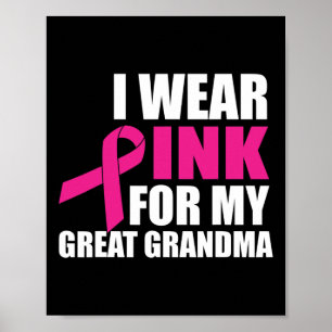 Ik Draag roze voor mijn oma borstkanker Poster