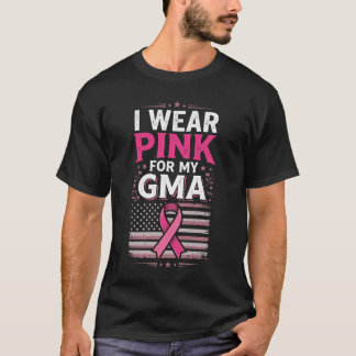 Ik Draag Roze Voor Mijn OMA Oma Patriotische Ameri T-shirt