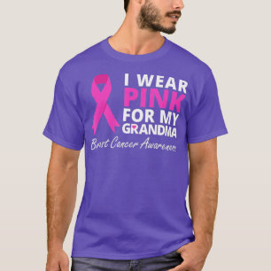 Ik Draag roze voor mijn oma Ribbon familie Love T-shirt