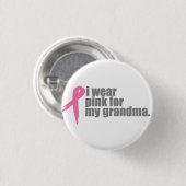 Ik Draag Roze voor Mijn oma Ronde Button 3,2 Cm (Voorkant /achterkant)