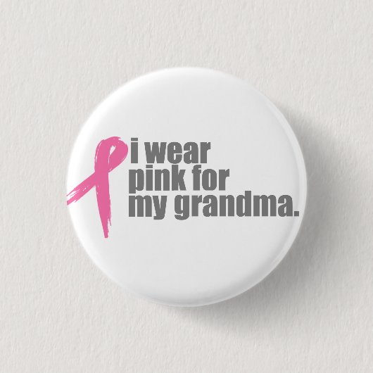 Ik Draag Roze voor Mijn oma Ronde Button 3,2 Cm (Voorkant)