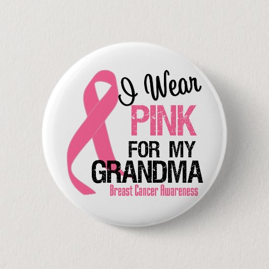 Ik Draag roze voor mijn oma Ronde Button 5,7 Cm (Voorkant)