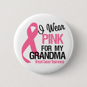 Ik draag Roze voor Mijn Oma Ronde Button 5,7 Cm