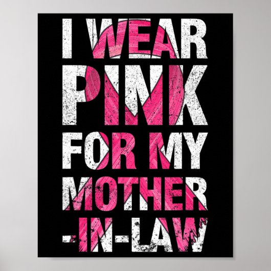 Ik Draag roze voor mijn schoonmoeder borstkanker. Poster (Voorkant)