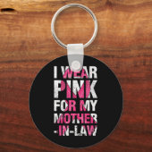 Ik Draag roze voor mijn schoonmoeder borstkanker. Sleutelhanger (Voorkant)