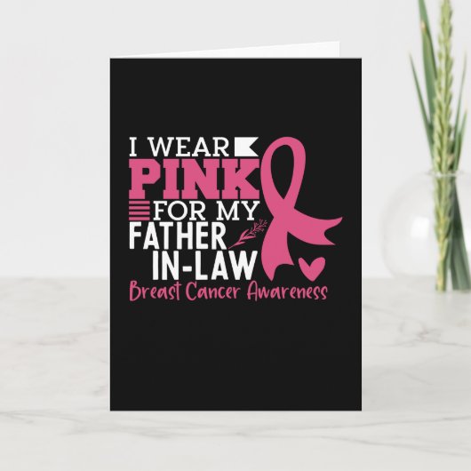 Ik Draag roze voor mijn schoonvader borstkanker Kaart (Voorkant)