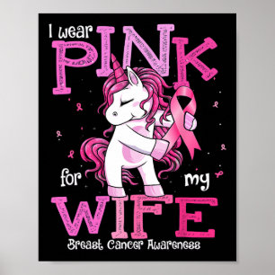 Ik Draag roze voor mijn Shirt borstkanker. Poster