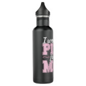 Ik Draag Roze voor mijn T-shirt voor borstkanker Waterfles (Links)