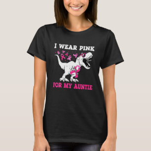 Ik Draag roze voor mijn tante borstkanker dinosaur T-shirt