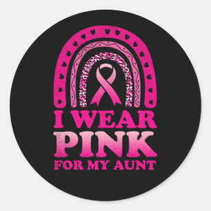 Ik Draag roze voor mijn tante Borstkanker Ronde Sticker