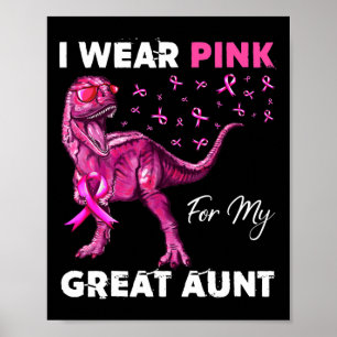 Ik Draag roze voor mijn Tante Breast Cancer Awaren Poster