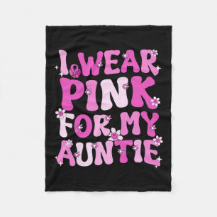 Ik Draag roze voor mijn tante Breast Cancer Bewust Fleece Deken
