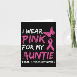 Ik Draag roze voor mijn tante Breast Cancer Bewust Kaart