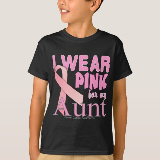 Ik Draag Roze voor mijn tante Breast Kanker Bewust T-shirt (Voorkant)