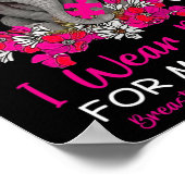 Ik Draag roze voor mijn tante Elephant Breast Canc Poster (Hoek)