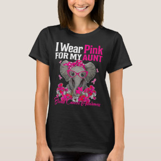 Ik Draag roze voor mijn tante Elephant Breast Canc T-shirt