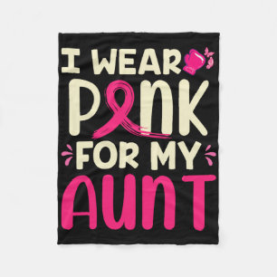 Ik Draag roze voor mijn tante Mijn tante Borstkank Fleece Deken