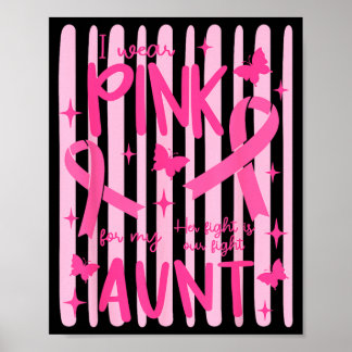 Ik Draag Roze Voor Mijn Tante Pink Ribbon Poster