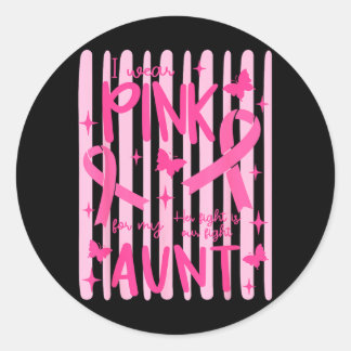 Ik Draag Roze Voor Mijn Tante Pink Ribbon Ronde Sticker