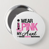 Ik Draag roze voor mijn tante Ronde Button 4,0 Cm (Voorkant /achterkant)