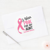 Ik Draag roze voor mijn tante Ronde Sticker (Envelop)