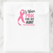 Ik Draag roze voor mijn tante Ronde Sticker (Tas)