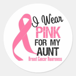 Ik draag Roze voor Mijn Tante Ronde Sticker