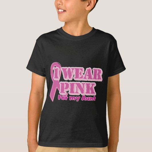 Ik draag roze voor mijn tante t-shirt (Voorkant)