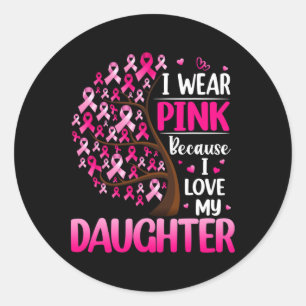 Ik Draag roze voor mijn vaders borstkankerouders Ronde Sticker