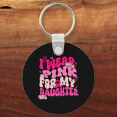 Ik Draag roze voor mijn vaders borstkankerouders Sleutelhanger (Voorkant)