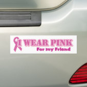 Ik draag roze voor mijn vriend bumpersticker (Op auto)