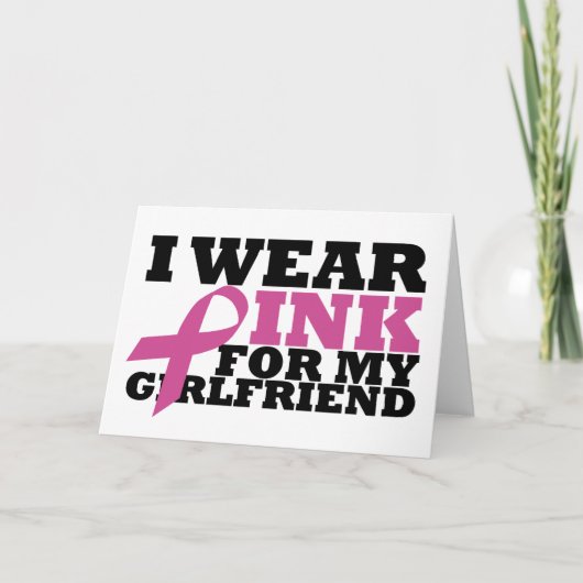 Ik Draag roze voor mijn Vriendin Kaart (Voorkant)