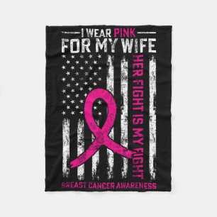 Ik Draag roze voor mijn vrouw Borstkanker Bewustzi Fleece Deken