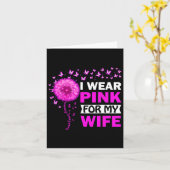 Ik Draag roze voor mijn vrouw borstkanker Kaart (Gele Bloem)