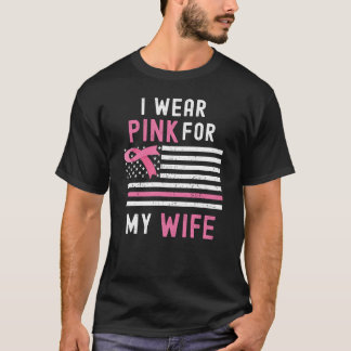 Ik Draag roze voor mijn vrouw borstkanker Ri T-shirt