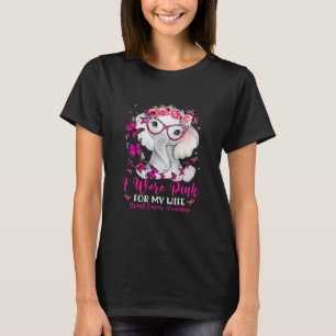 Ik Draag roze voor mijn vrouw olifantenborstkanker T-shirt