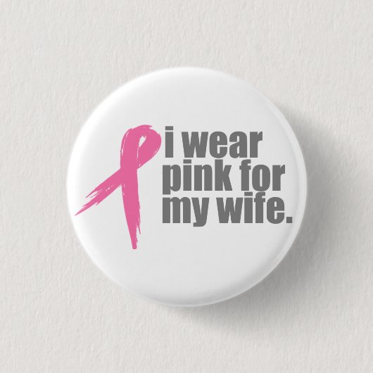 Ik Draag roze voor mijn vrouw Ronde Button 3,2 Cm (Voorkant)