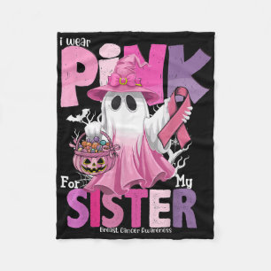 Ik Draag roze voor mijn zus Ghost Breast Cancer Aw Fleece Deken