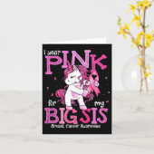 Ik Draag roze voor mijn zus Shirt borstkanker awar Kaart (Gele Bloem)