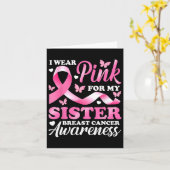 Ik Draag roze voor mijn zuster Borstkanker Kaart (Gele Bloem)