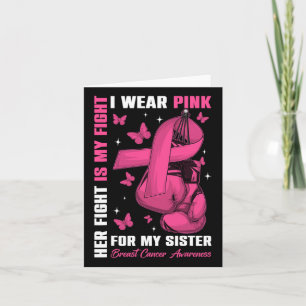 Ik Draag roze voor mijn zuster Borstkanker Kaart