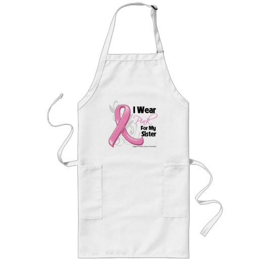 Ik Draag roze voor mijn zuster - borstkanker Lang Schort (Voorkant)