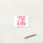 Ik Draag roze voor mijn zuster borstkanker Post-it® Notes (Op bureau)