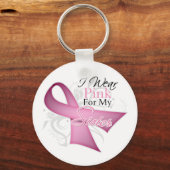Ik Draag roze voor mijn zuster Borstkanker Sleutelhanger (Voorkant)