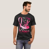 Ik Draag roze voor mijn zuster Dragonfly borstkank T-shirt (Voorkant volledig)