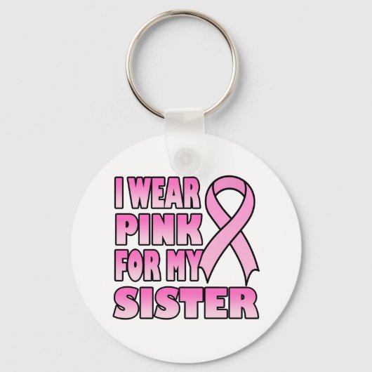 Ik Draag Roze voor mijn zuster Sleutelhanger (Voorkant)