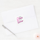 Ik Draag roze voor mijn zuster Vierkante Sticker (Envelop)
