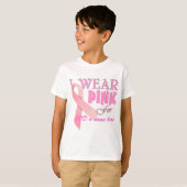 Ik Draag roze voor naam Tempate for Breast Cancer T-shirt (Voorkant volledig)